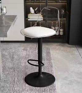 <span class=keywords><strong>Tabouret</strong></span> <span class=keywords><strong>de</strong></span> <span class=keywords><strong>Bar</strong></span> Moderne Simple en Métal avec Chaise Pivotante Transparente en Plastique PET Réglable Cuisine Salle à Manger Restaurant Café Hôtel Utilisation - Product Image 6