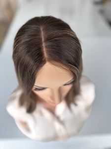 Peluca de <span class=keywords><strong>Cabello</strong></span> Ruso con Reflejos <span class=keywords><strong>Balayage</strong></span> Marrón Claro ASH, con Nudos Individuales, Pelucas de Encaje para Mujer con Flequillo Francés, Encaje Invisible - Product Image 6