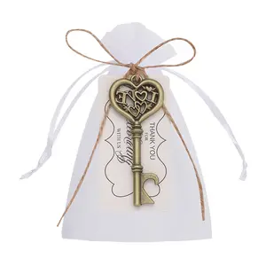 Gold Silver Bottle Opener Baptism Gifts Souvenir Wedding Gifts for Guests Valentine's Day Gift With Thank you Tags