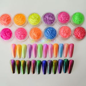 <span class=keywords><strong>Poudre</strong></span> de pigment <span class=keywords><strong>effet</strong></span> aurore sirène chrome série NX pour le frottement des ongles, vernis à ongles gel, laque à ongles - Product Image 4