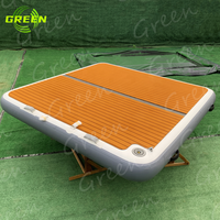 GREEN Tapis gonflable flottant pour quai de bateau jetski avec échelle