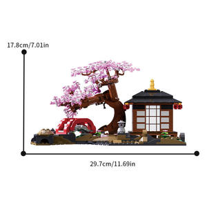Rompecabezas de Bloques de Construcción de Plástico ABS con Escena Urbana de Flores de Cerezo Japonesas, 66100 Piezas, Modelo de Ensamblaje para Escritorio, 14+ Años - Product Image 2