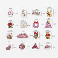 Accessoire de chaussure style western à thème dessin animé, matériel DIY fait main, accessoire de chaussure à paillettes motif sapin de Noël, breloque pour pince à cheveux de Noël, vente en gros