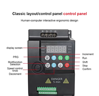 ACDrive Heavy Duty 0.75KW-2.2KW Convertisseur de fréquence variable Onduleur VFD Convertisseurs monophasés/triphasés Transformateur 220V 380V
