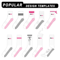 Calcetines de Pilates Personalizados Unisex para Todas las Edades, con Nombre de Marca Impreso, Punta Sin Costuras, Antideslizantes, para Yoga Suave para Personas Mayores