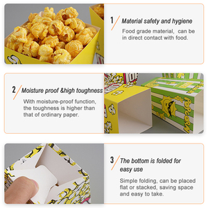 Petites boîtes à <span class=keywords><strong>pop</strong></span>-<span class=keywords><strong>corn</strong></span> en papier noir imprimées sur mesure Boîte à <span class=keywords><strong>pop</strong></span>-<span class=keywords><strong>corn</strong></span> kraft individuelle - Product Image 4