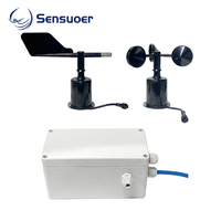 Sensor de Velocidad y Dirección del Viento, Anemómetro 0-45m/s 0-360° RS485 Salida 0-5V, Fibra de Carbono para Monitoreo Meteorológico