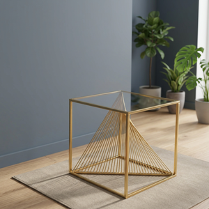 Metal Wire Design Rectangular <b>Table</b> With <b>Glass</b> <b>Top</b> Home Decor Furniture for Living Room Furniture Simple and Attractive <b>Tables</b> - Product Image 4