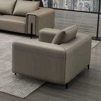 Conjunto de Sofás de Cuero Modernos para Oficina en Casa y Sala de Estar, Diseño Seccional, Mesa de Centro para Vestíbulo de Hotel