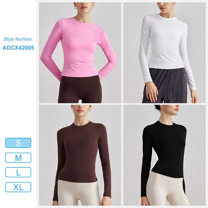 Women White O-Neck Short Sleeve Yoga Tops main image 1
