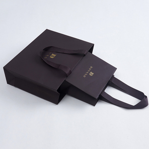 Boyang vente en gros sac en papier cadeau bijoux en carton noir de luxe imprimé personnalisé avec votre propre logo - Product Image 6
