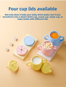 Biberon d'apprentissage pour bébé en silicone souple, sans BPA, anti-fuite, avec poignée anti-chute et paille, pour eau et collations - Product Image 5