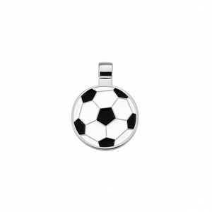 Ciondolo rotondo a forma di pallone da calcio placcato in argento da 23 mm per la creazione di gioielli - Product Image 2