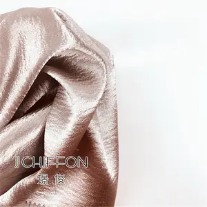 Most Population 100%Polyester 75D*150D Shine Velvet Crepe Fabric For Fashion Women