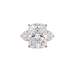 Bague Triologie avec coussin allongé et diamant en forme de cœur - Or 9k, 14k, 18k - Product Image 5
