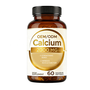 Calcium 2000mg 60 Capsules - Soutien <span class=keywords><strong>Rapide</strong></span> pour la Force Osseuse et la Fonction <span class=keywords><strong>Musculaire</strong></span> des Adultes, Idéal pour les OEM - Product Image 1