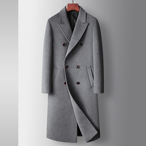 Cappotto Slim in Lana da <span class=keywords><strong>Uomo</strong></span> Autunno/Inverno 2024, <span class=keywords><strong>Doppiopetto</strong></span> Artigianale, Stile Business-Casual, Trench Lungo - Product Image 2