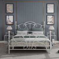 Lit en fer de style coréen lit double en fer pour enfants simples 1.5 mètres 1.8 mètres lit en fer simple pour maison princesse