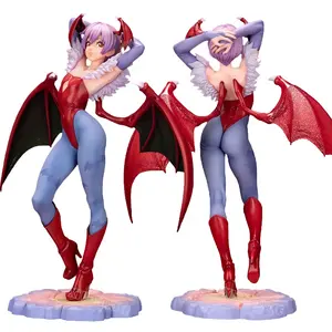 22cm Darkstalkers Bishoujo Lilith/Felicia seksi kız Anime figürü vampir Morrigan Aensland Action Figure yetişkin modeli oyuncak bebekler