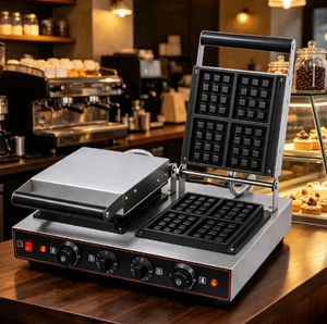 Macchina <span class=keywords><strong>per</strong></span> Waffle Elettrica da Tavolo in Acciaio Inox a 2 <span class=keywords><strong>Piastre</strong></span> in <span class=keywords><strong>Vendita</strong></span> - Product Image 3