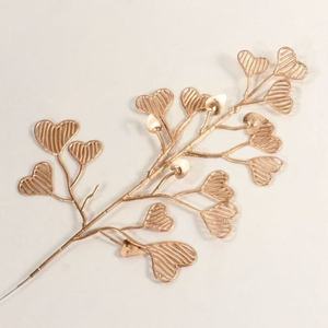 Foglia di Ginkgo Biloba Dorata a 3 Rami, Fiori Artificiali per Capodanno, Matrimoni, Decorazioni per la Casa, in Plastica Ecologica Conservata - Product Image 4