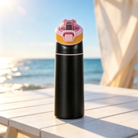 Gobelet isotherme en acier inoxydable anti-fuite avec paille, compatible lave-vaisselle, design antidérapant pour la maison, le camping, la salle de sport et les voyages