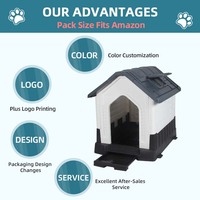 Vente Flash : Mignonne Niche Extérieure en Plastique Solide pour Chien, Quatre Saisons, Imperméable, Coupe-Vent, Respirante, Durable, avec Aérations, pour Jardin