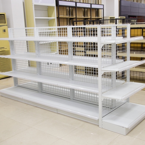 Double-sided Supermarket Racks - Durable & Customizable