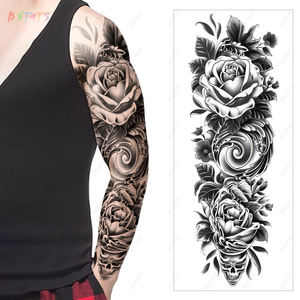 Conception tribale d'autocollant de <span class=keywords><strong>tatouage</strong></span> temporaire de bras complet de longue durée et sûre pour le <span class=keywords><strong>tatouage</strong></span> de corps de main et de douille des hommes - Product Image 2