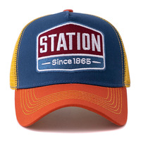 Gorra Trucker Deportiva Vintage Unisex de 5 Paneles con Costuras en Contraste Multicolor, Transpirable, para las Cuatro Estaciones