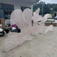 Support de toile de fond géant en métal en forme de S avec LED pour décoration de mariage et de fête