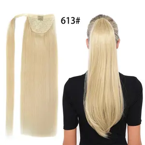 Pelo brasileño virgen crudo largo 16 18 20 22 pulgadas coletas de pelo rubio 613 pelo real recto cola de caballo