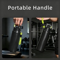 Bouteille d'eau portable premium 500 ml, maintien de la température chaud/froid 6-12h, logo personnalisé avec sangle, thermos en acier inoxydable pour sports de plein air