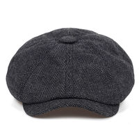 Nouveau Béret Homme Printemps Automne Style Britannique Rétro Chapeau Décontracté Tendance Casquette Gavroche pour Hommes