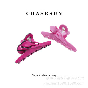 Pince à cheveux en acétate rose Chasesun pour usage quotidien Été 2024 - Product Image 1