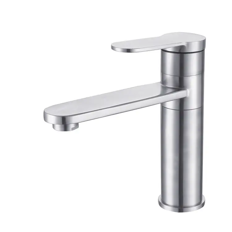 Kaiping Manufacturer Modern Single Handle 360 Degrees SUS304 Stainless Steel Basin Bathroom Skin Faucet