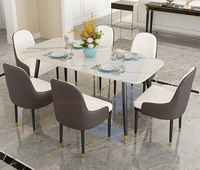 Ensembles de table et de chaises, style moderne en marbre, designs luxueux, meubles de salle à manger, restaurant, maison, avec pieds en métal et en fer