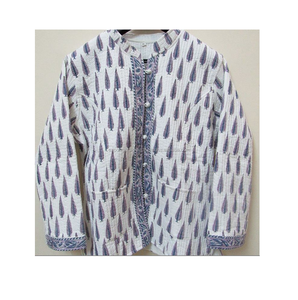 Bohemian Style Jaipur Embroidery <b>Jackets</b> Vintage Reversible Indian Kantha <b>Jacket</b> Indigo Printed Handwoven Wholesale - Product Image 5