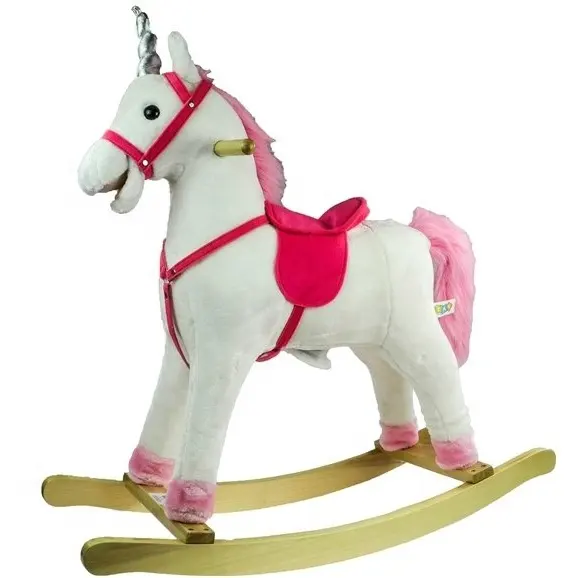 Labebe الطفل لعبة الحصان المتأرجح ، الوردي هزاز الحصان أفخم ، CTI التدقيق جديد أزياء الأبيض اللون أفخم rockihng الحصان FL090-Uni2
