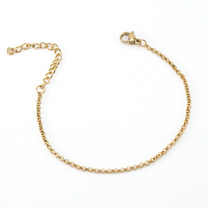 ZOGXIN Stainless Steel Round Pearl Chain 18K Gold Plated O-Chain Unisex Jewelry Necklace <b>Bracelet</b> 165cm 45cm Everyday Wear - Product Image 2