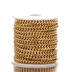 Chaîne cubaine en acier inoxydable couleur or pour la fabrication de bijoux DIY, accessoires de collier hip-hop, accessoires de bracelet Aceworks NCS63001-M - Product Image 1