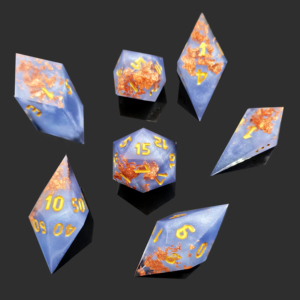 Mini planète en gros sculpté résine écologique mdn dés Dragon et donjon thème polyédrique arêtes vives <span class=keywords><strong>RPG</strong></span> jeu de société ensemble de dés - Product Image 1