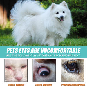 Suero lagrimal para perros, suero tópico para manchas de lágrimas en los ojos de mascotas para gatos y perros, eliminación de excrementos oculares - Product Image 5