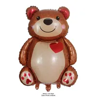 Vente en gros de nouveau ballon de film d'aluminium en forme d'ours d'amour pour les décorations de fête et de mariage de la Saint-Valentin