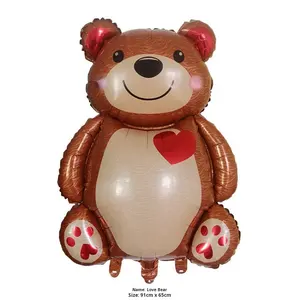 Vente en gros de nouveau ballon de <span class=keywords><strong>film</strong></span> d'aluminium en forme d'ours d'amour pour les décorations de fête et de mariage de la Saint-Valentin - Product Image 1