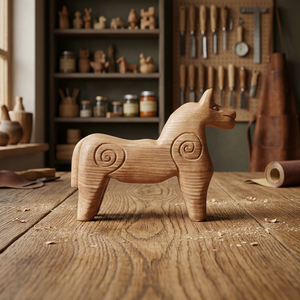 Figurine de chien en bois sculptée à la main, sculpture animale, décoration de table pour le salon - Product Image 3