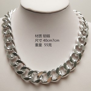 <b>Chunky</b> Chain <b>Necklace</b> 40cm 7cm Aluminum Alloy Women's Clavicle Chain Fashion Jewelry Gift - Product Image 1