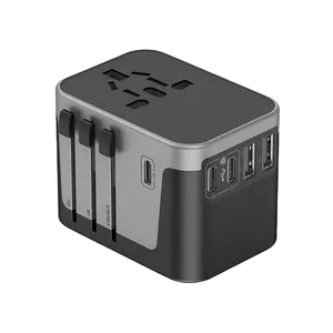 Più recente adattatore di ricarica rapida da parete CE ROHS tipo C EU UK US Plug adattatore universale da viaggio internazionale con 2 USB 3 tipo C