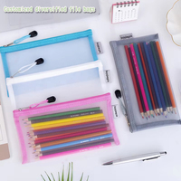 BoYing Personnalisation A6 20x10cm Trousse à crayons transparente en maille, Pochette de maquillage, Rangement de documents en nylon avec fermeture éclair, Idéal pour l'école