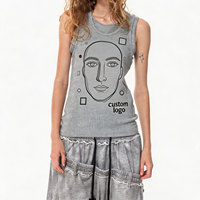 Camiseta sin mangas ajustada de alta elasticidad para hombre con estampado de doble cara 'Good Bad Drunk', chaleco sin mangas, logotipo personalizado, camiseta de entrenamiento de punto texturizado